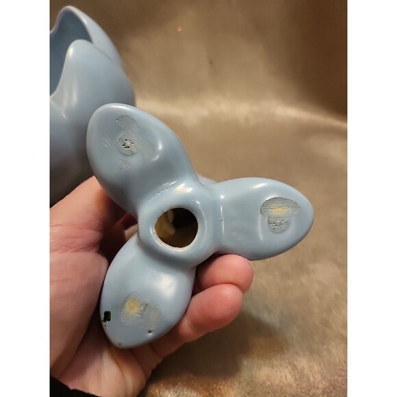 Vintage CAMARK Bowl Planter & 2 Candle Holders Aqua Blue Lotus Flower MCM Retro - Picture 8 of 16
